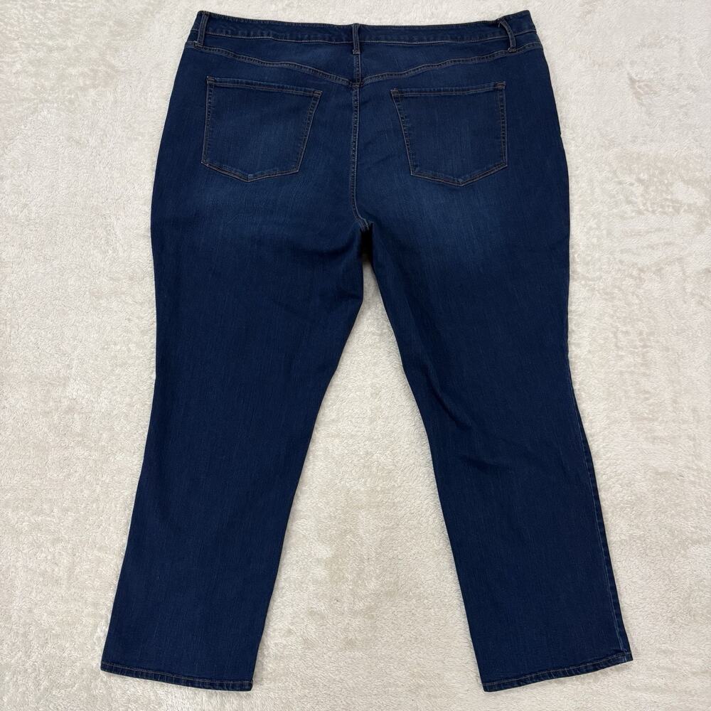 Chaps Womens Jeans 24W Straight Leg Dark Wash Blue Denim Mid Rise Stretch - Picture 7 of 8